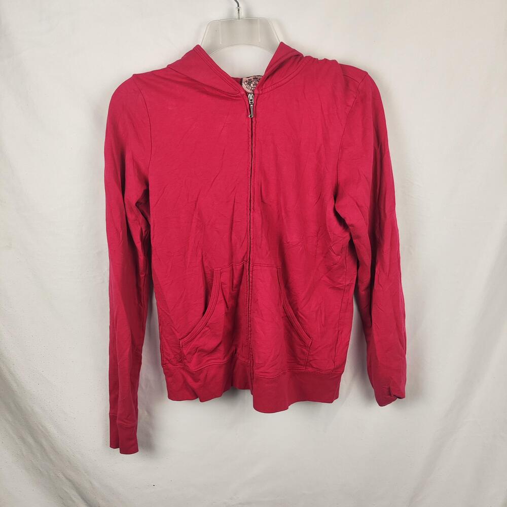 Juicy Couture Hoodie Juniors Large Pink Full Zip Juicy Girl Heart Graphic Back